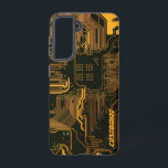 ギークアウトカスタムPCBオレンジ回路基板 SAMSUNG GALAXY S21ケース<br><div class="desc">PCB回路カスタムボードギーク用ギフトまたはおたく用ギフト。私たち全員のコンピュータおたくまたはギークのための1つ。このギークPCB電子回路カスタムボードでおたくを取り出す。プリント基板または電子回路基板のクローズアップ写真。</div>