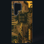 ギークアウトカスタムPCBオレンジ回路基板 SAMSUNG GALAXY S22 ULTRAケース<br><div class="desc">PCB回路カスタムボードギーク用ギフトまたはおたく用ギフト。私たち全員のコンピュータおたくまたはギークのための1つ。このギークPCB電子回路カスタムボードでおたくを取り出す。プリント基板または電子回路基板のクローズアップ写真。</div>