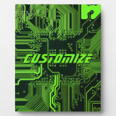 ギークアウトカスタムPCBグリーン電子回路基板 フォトプラーク (正面)