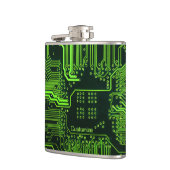 ギークアウトカスタムPCBグリーン電子回路基板 フラスク (左)