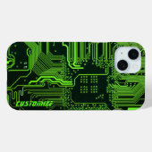 ギークアウトカスタムPCBグリーン電子回路基板 Case-Mate iPhoneケース (裏面 (横))
