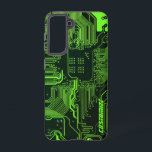ギークアウトカスタムPCBグリーン電子回路基板 SAMSUNG GALAXY S21ケース<br><div class="desc">PCB回路カスタムボードギーク用ギフトまたはおたく用ギフト。私たち全員のコンピュータおたくまたはギークのための1つ。このギークPCB電子回路カスタムボードでおたくを取り出す。プリント基板または電子回路基板のクローズアップ写真。</div>