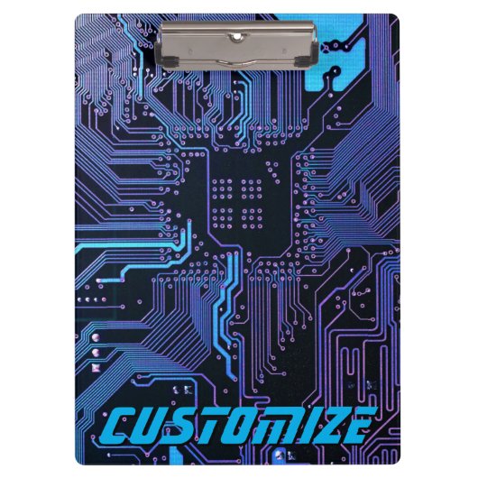 ギークアウトカスタムPCB青色電子回路基板 クリップボード (正面)