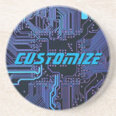ギークアウトカスタムPCB青色電子回路基板 コースター (正面)