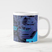 ギークアウトカスタムPCB青色電子回路基板 ジャンボコーヒーマグカップ (右)