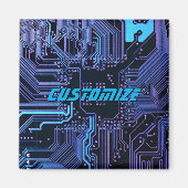 ギークアウトカスタムPCB青色電子回路基板 マグネット (正面)