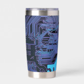 ギークアウトカスタムPCB青色電子回路基板 保温保冷タンブラー (背面)
