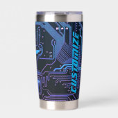 ギークアウトカスタムPCB青色電子回路基板 保温保冷タンブラー (正面)