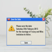 ギークエラーメッセージ日付の保存招待状 セーブザデート (スタンド正面)