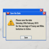 ギークエラーメッセージ日付の保存招待状 セーブザデート (正面/裏面)