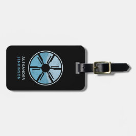 ギークサイエンスフィクション動揺して未来的宇宙ブルーグラデーション ラゲッジタグ