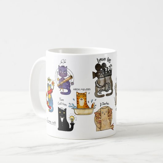 ギークサイエンス猫。発見。物理、化学 コーヒーマグカップ (正面左)