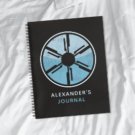 ギークサイファイ動揺して未来的宇宙ブルーグラデーション ノートブック