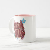 ギークシックな手書きフローラ 文字デザイン ツートーンマグカップ (正面左)