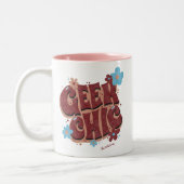 ギークシックな手書きフローラ 文字デザイン ツートーンマグカップ (左)