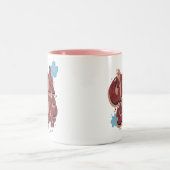 ギークシックな手書きフローラ 文字デザイン ツートーンマグカップ (中央)