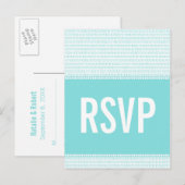ギークシックバイナリコードRSVPポストカード、アクア インビテーションポストカード (正面/裏面)