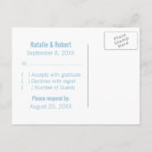 ギークシックバイナリコードRSVPポストカード、青 インビテーションポストカード (裏面)