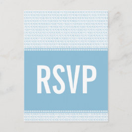 ギークシックバイナリコードRSVPポストカード、青 インビテーションポストカード