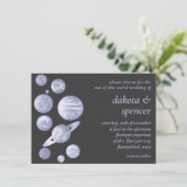 ギークシ結婚ック | Dusty Lavender Purple Planets 招待状 (スタンド正面)