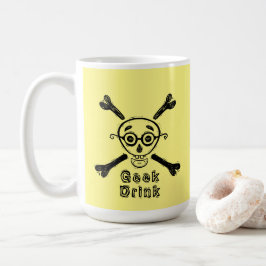 ギークスカル付きパーソナライズされた コーヒーマグカップ