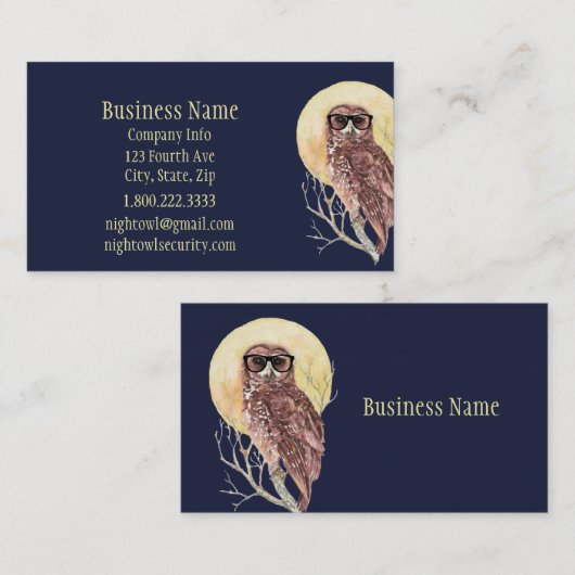 ギークナイトフクロウ(眼鏡) 名刺 (正面/裏面)