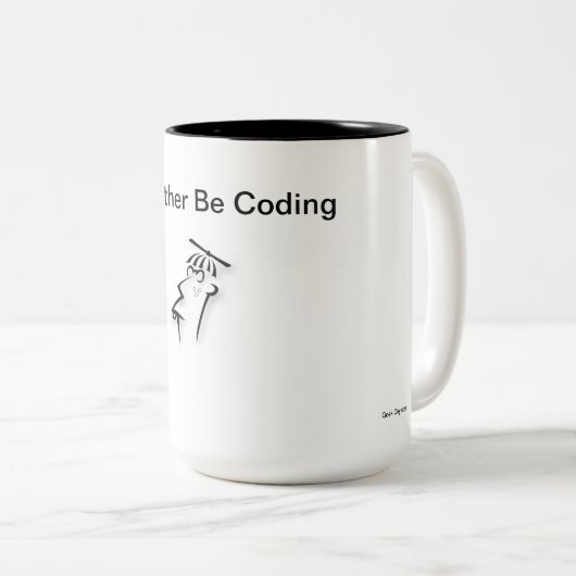 ギークマグ – 私はむしろコーディングしている ツートーンマグカップ (正面右)