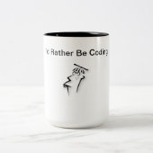 ギークマグ – 私はむしろコーディングしている ツートーンマグカップ (中央)