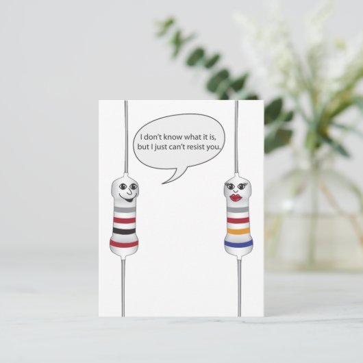 ギークラブエレクトロニクスは抵抗できないおもしろい ポストカード (スタンド正面)