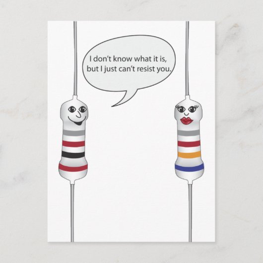 ギークラブエレクトロニクスは抵抗できないおもしろい ポストカード (正面)