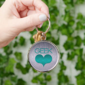 ギークラブ(ハート)キーチェーン、ターコイズ キーホルダー (手)