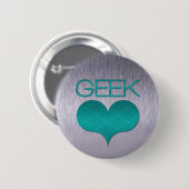 ギークラブ(ハート)ボタン、ターコイズ 缶バッジ (正面&裏面)