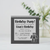 ギークロボットバースデーパーティ招待状 招待状 (スタンド正面)