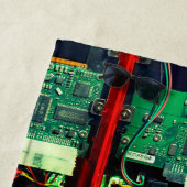 ギークロボットプリント回路基板電子カッコいい ビーチタオル (インサイチュ)