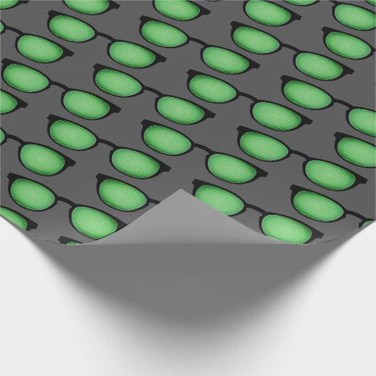 ギーク仕様:バイナリコードパターンを持つ眼鏡おもしろい ラッピングペーパー (角)