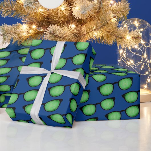 ギーク仕様：バイナリコードパターンを持つ眼鏡おもしろい ラッピングペーパー (クリスマス)