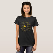 ギーク抽象芸術スターズアンドムーンウォーメンズ Tシャツ (正面フル)