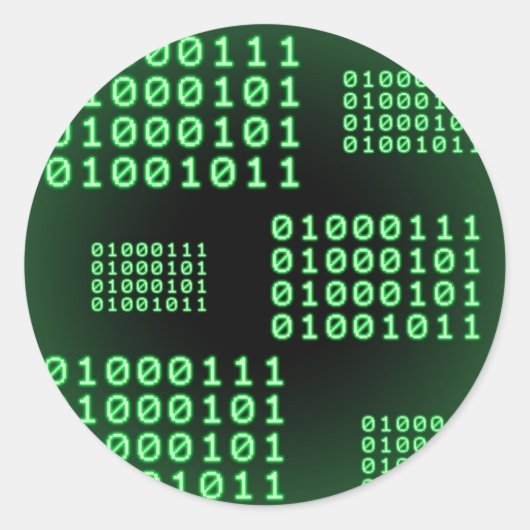 ギーク用バイナリコード ラウンドシール (正面)