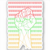 ギーク用BLMのブラックパワー拳 シール (正面)