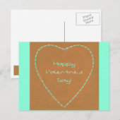 ギーク破断線グリーンハートバレンタインはがき シーズンポストカード (正面/裏面)