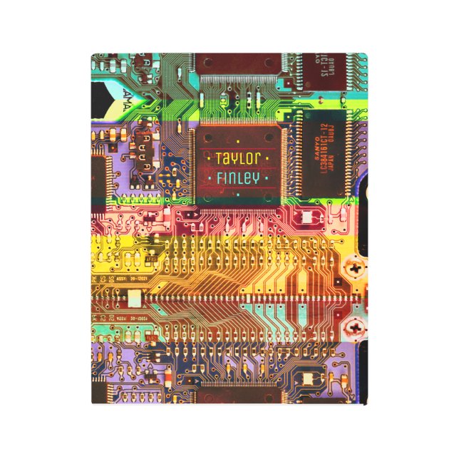 ギーク&グリッチプリント基板ロボット名 メタルプリント (正面)