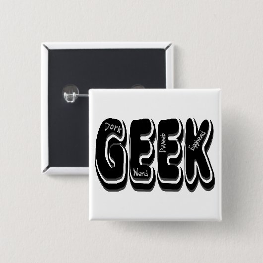 ギーク! 田舎くさい人のDweebのおたくおよび知識人 缶バッジ (正面&裏面)