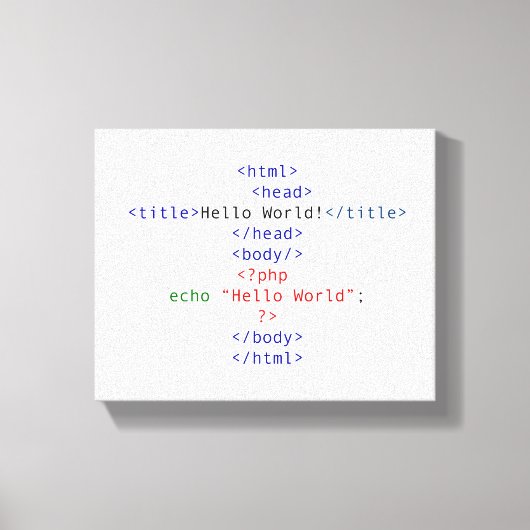 ギークPHPグリーティング キャンバスプリント (正面)