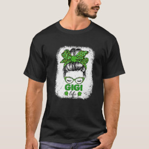 ギージクローバーメッシーブンヒョウおもしろいセントパトリックのD Tシャツ