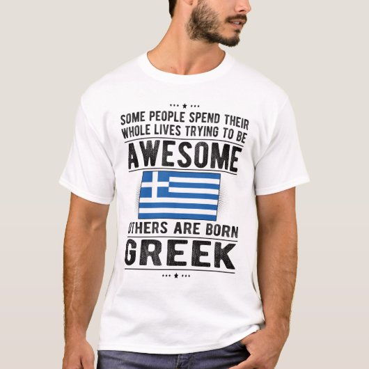 ギ誇りを持ったリシャ国旗ギリシャ伝統ルーツ Tシャツ (正面)