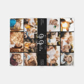 ギ・ギ・ウ・ラブ・ユー・ハートモダンズ・フォトコラージュ フリースブランケット (正面(横))