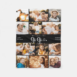 ギ・ギ・ウ・ラブ・ユー・ハートモダンズ・フォトコラージュ フリースブランケット
