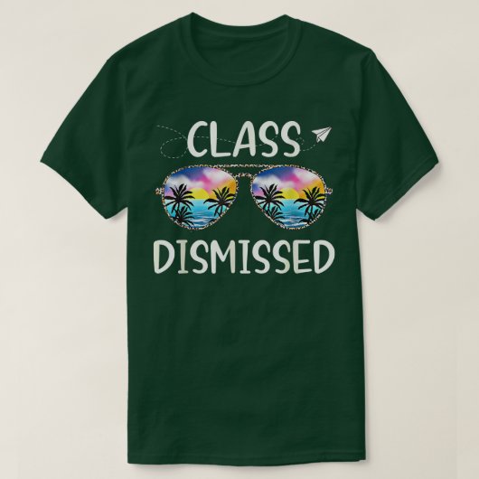 クおもしろいラス退場先生さよなら学校 Tシャツ (デザイン正面)
