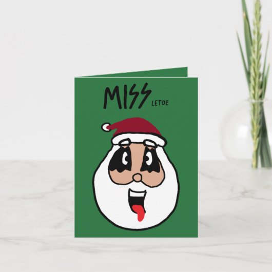 クおもしろいリのまわりにスマスツリーカード カード (正面)