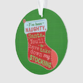 クおもしろいリスいけなマス・サンタクロースストッキングジョーク オーナメント (正面)